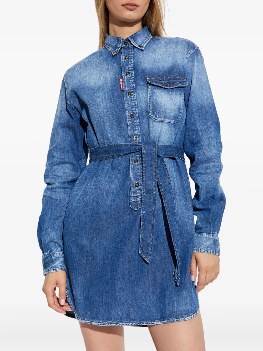 DSQUARED2 button-fastening denim mini dress Blauw