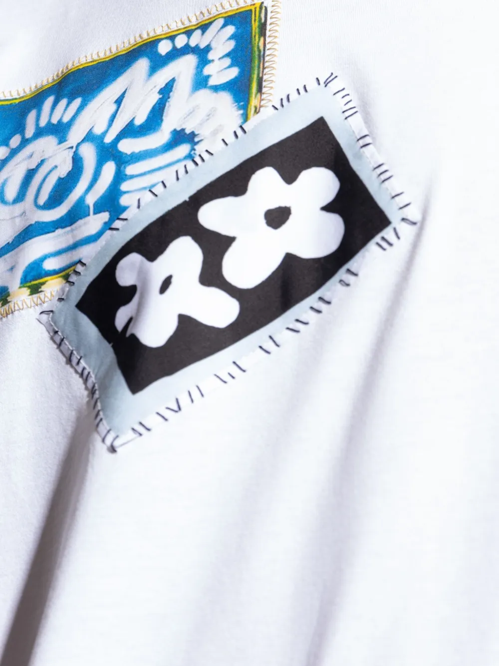 Marni patchwork print T-shirt Wit