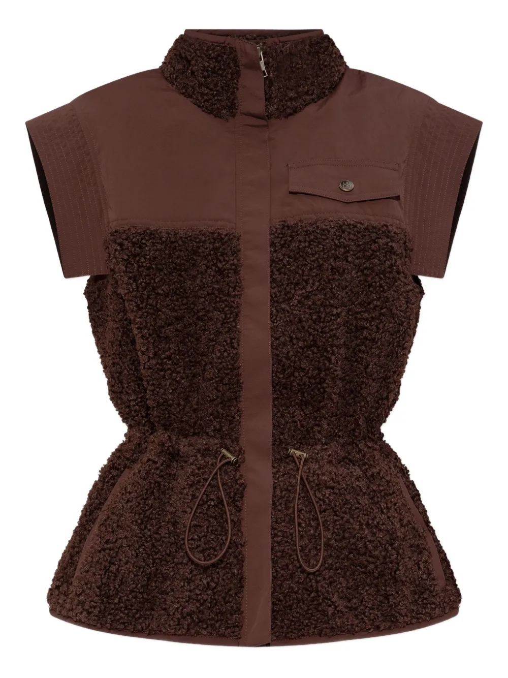 Ulla Johnson Panelled Fleece Waistcoat In Brown