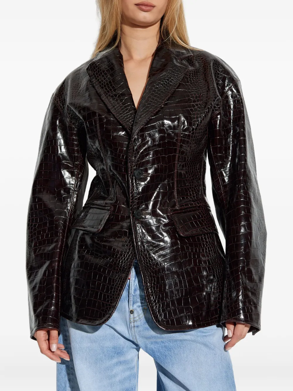 DSQUARED2 crocodile-embossed blazer Bruin