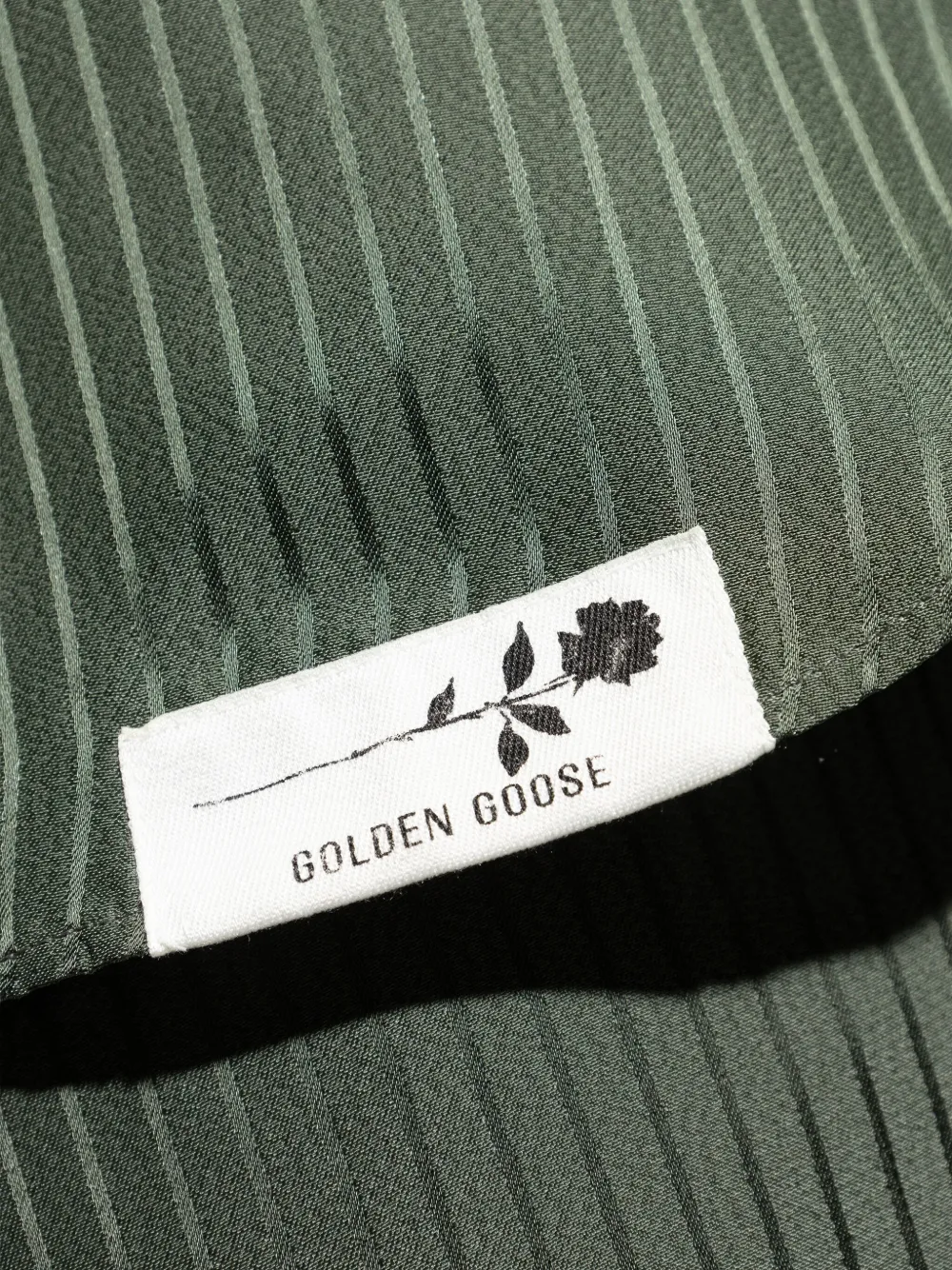 Golden Goose pinstripe buttoned-cuff shirt Groen