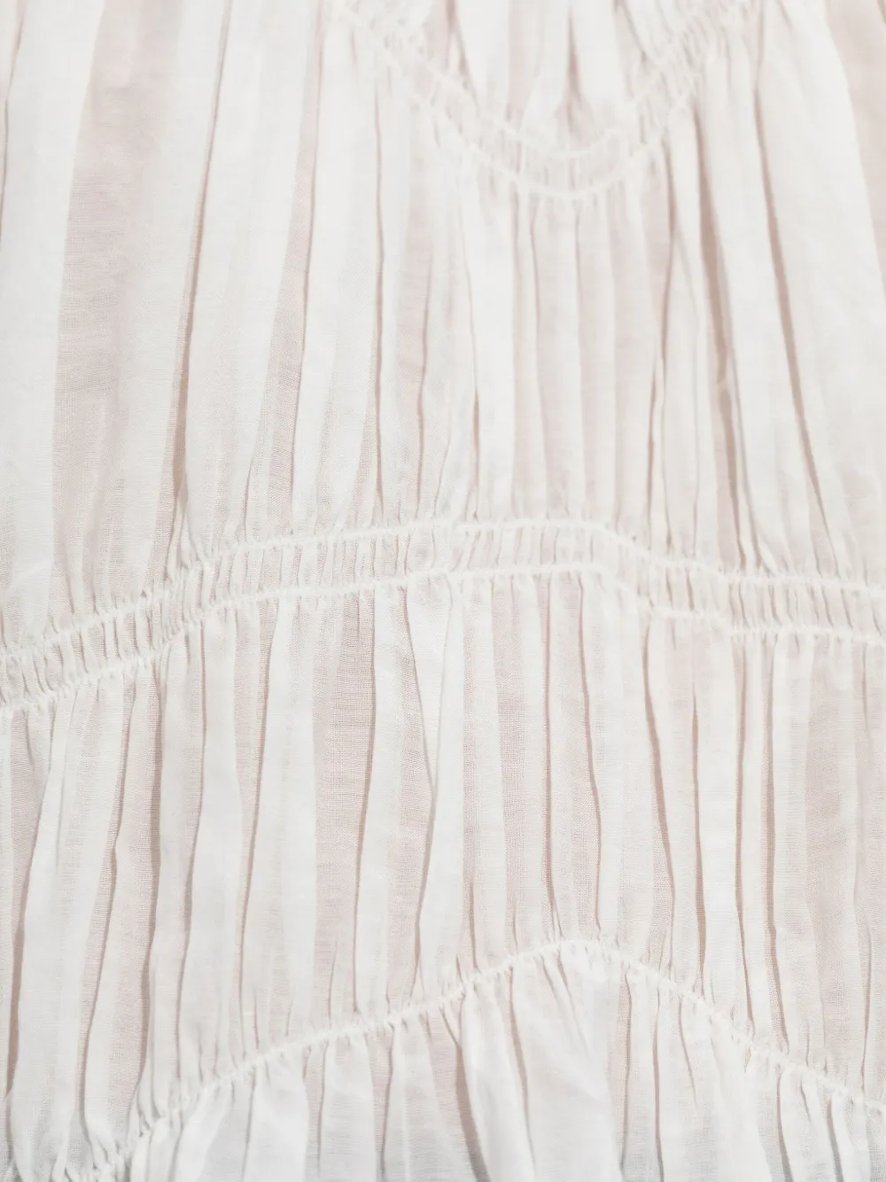 AllSaints smocked-panel ruffled top Wit