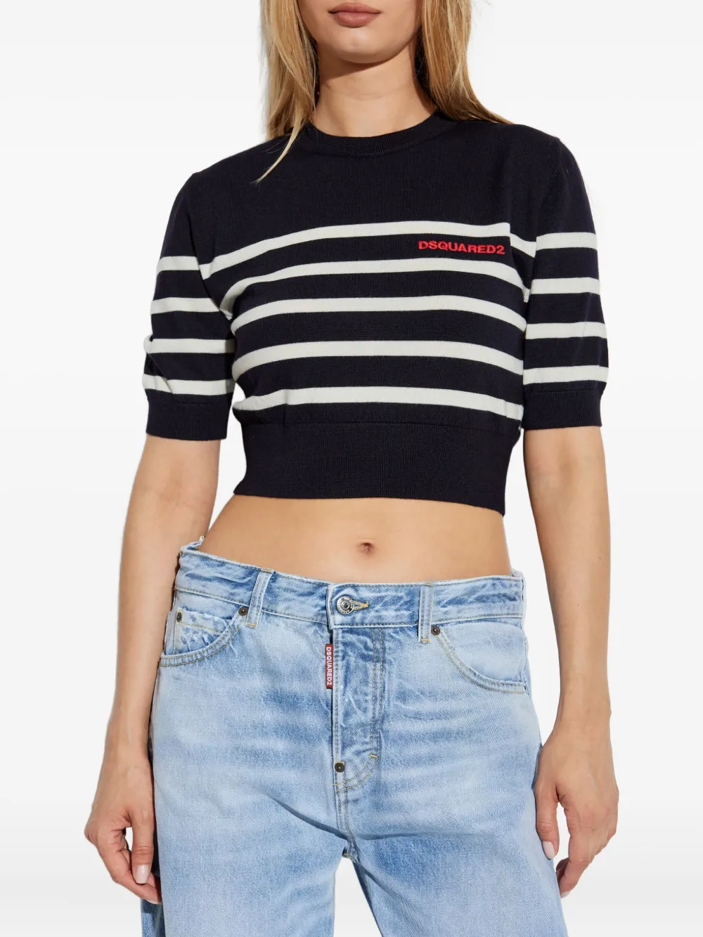 DSQUARED2 embroidered-logo T-shirt Zwart