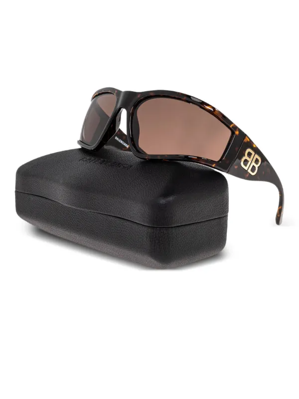 Balenciaga Eyewear Tortoiseshell Shield Sunglasses | Brown  display picture 3