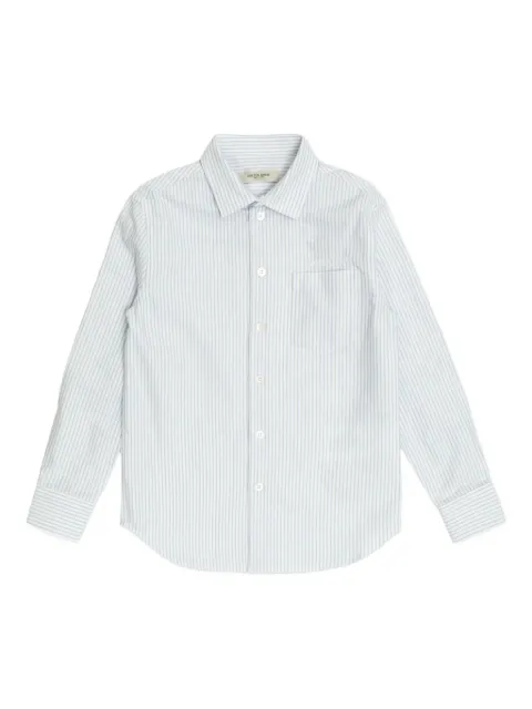 Golden Goose Kids Camisa listrada com bordado