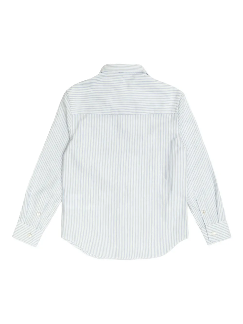 Golden Goose Kids Gestreept shirt met borduurwerk Blauw