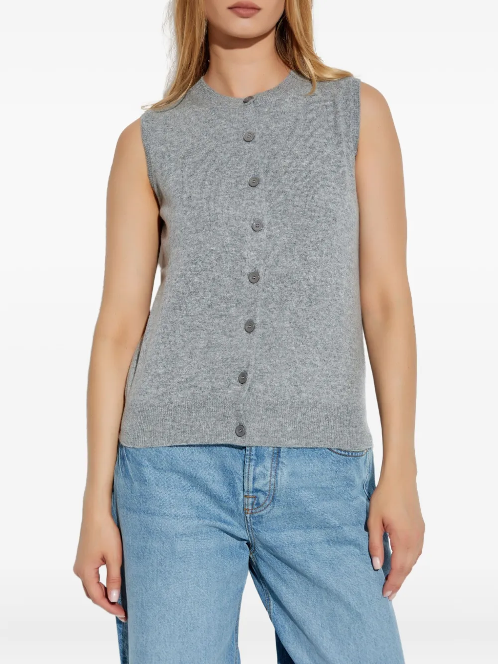 Fabiana Filippi Mouwloos vest met knopen Grijs