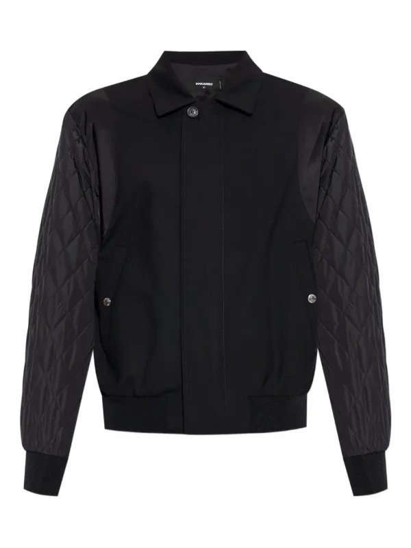 DSQUARED2 quilted-sleeve Bomber Jacket Black FARFETCH PH
