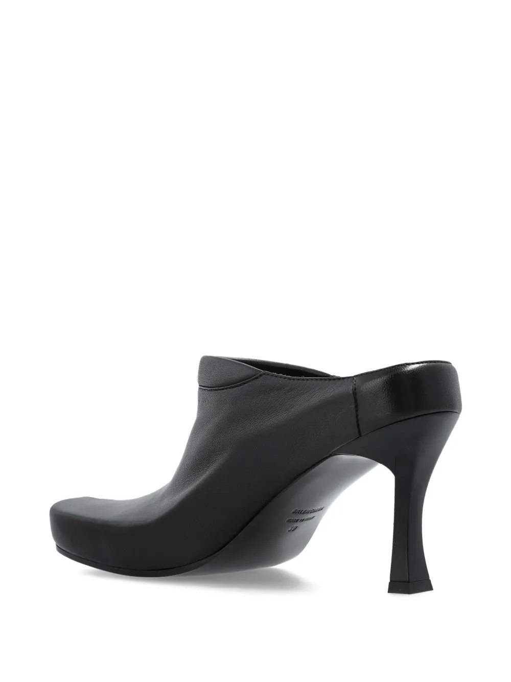 Balenciaga 80mm stiletto muiltjes met vierkante neus Zwart