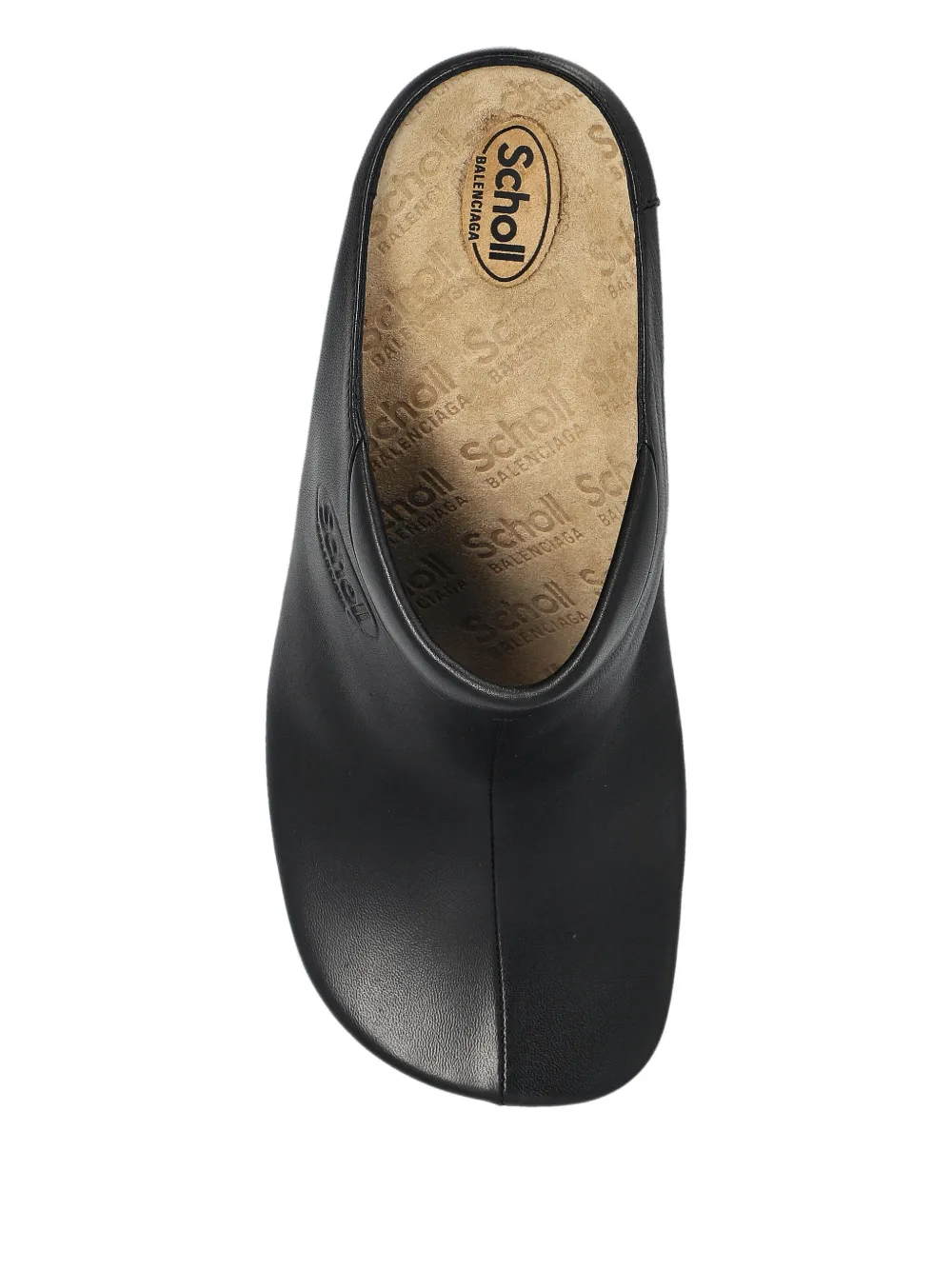 Balenciaga 80mm stiletto muiltjes met vierkante neus Zwart
