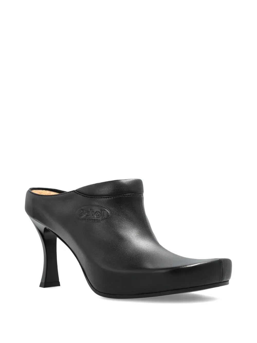 Balenciaga 80mm stiletto muiltjes met vierkante neus Zwart