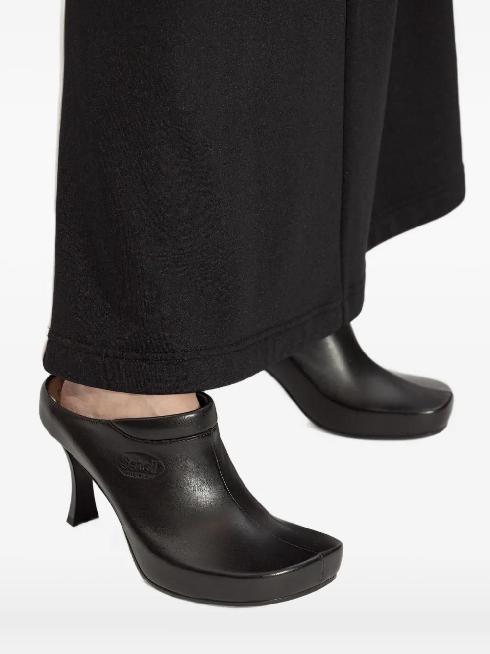 Balenciaga 80mm stiletto muiltjes met vierkante neus Zwart