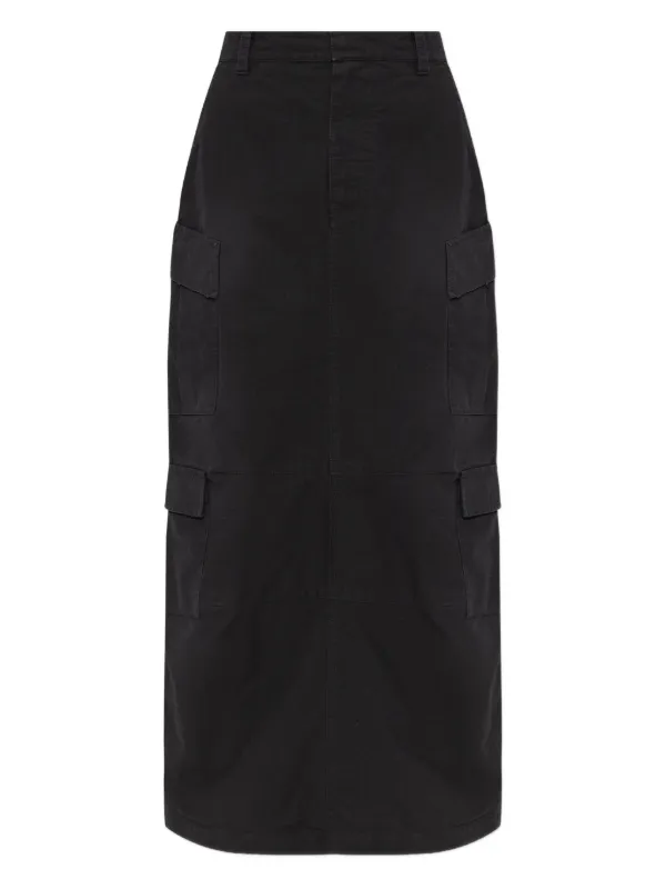 Balenciaga Cargo Pocket Midi Skirt in Black