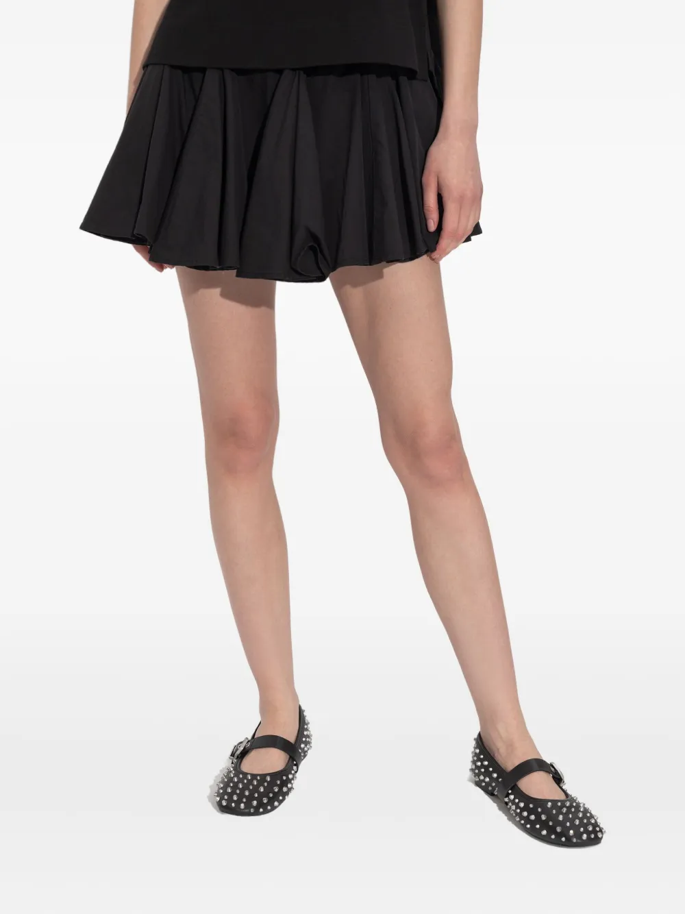 Allsaints Pleated Mini Skirt In Black