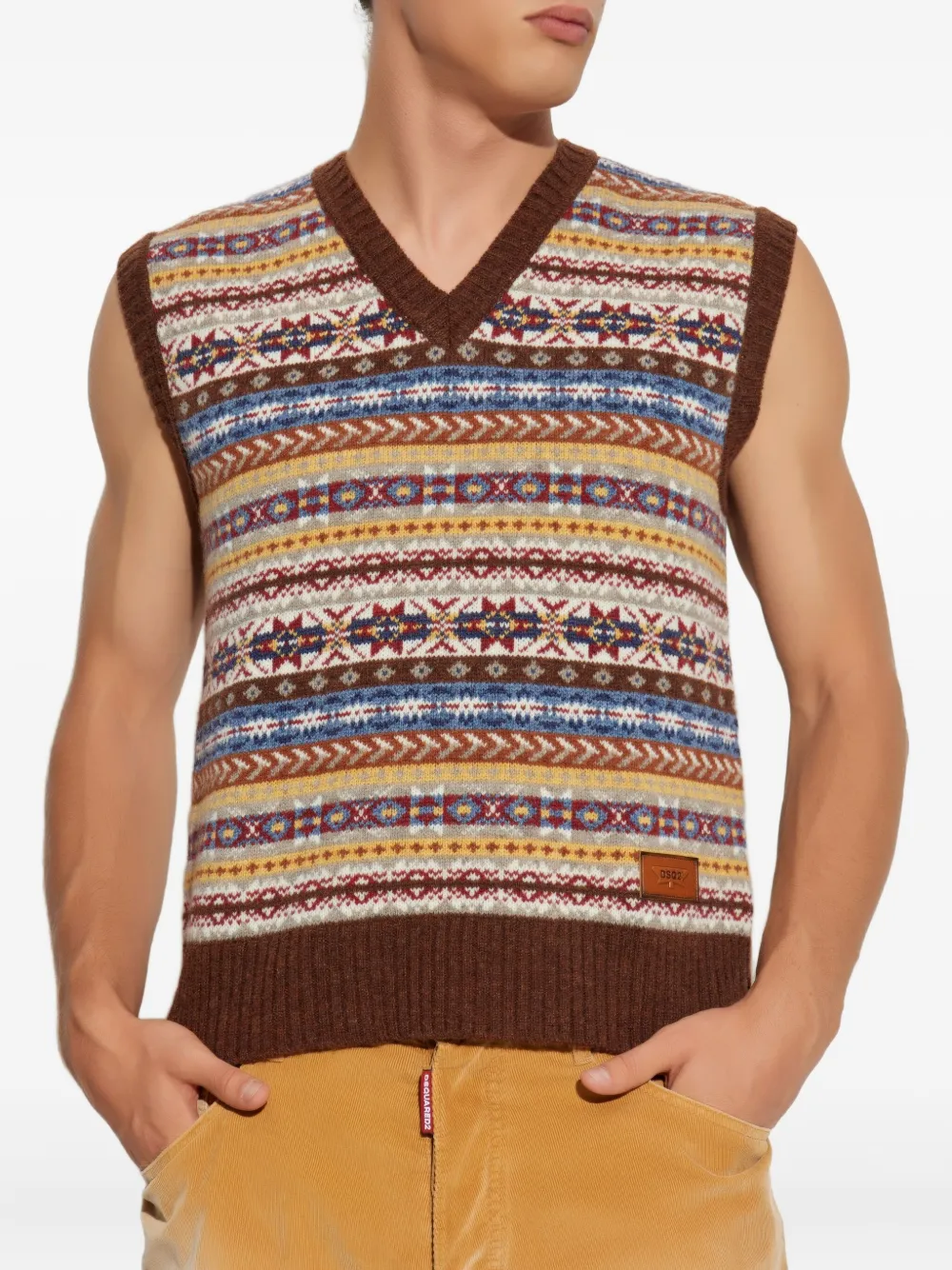Dsquared2 Sleeveless Sweater In Multi