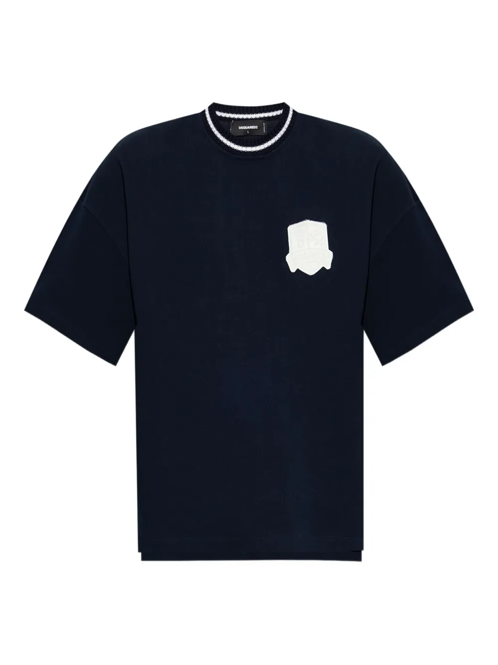 DSQUARED2 logo-patch short-sleeve T-shirt Zwart