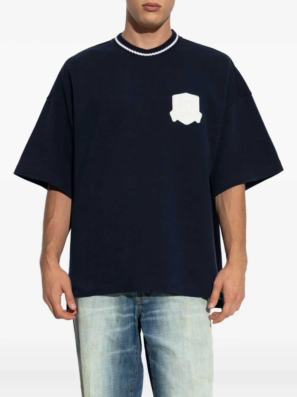 DSQUARED2 logo-patch short-sleeve T-shirt Zwart