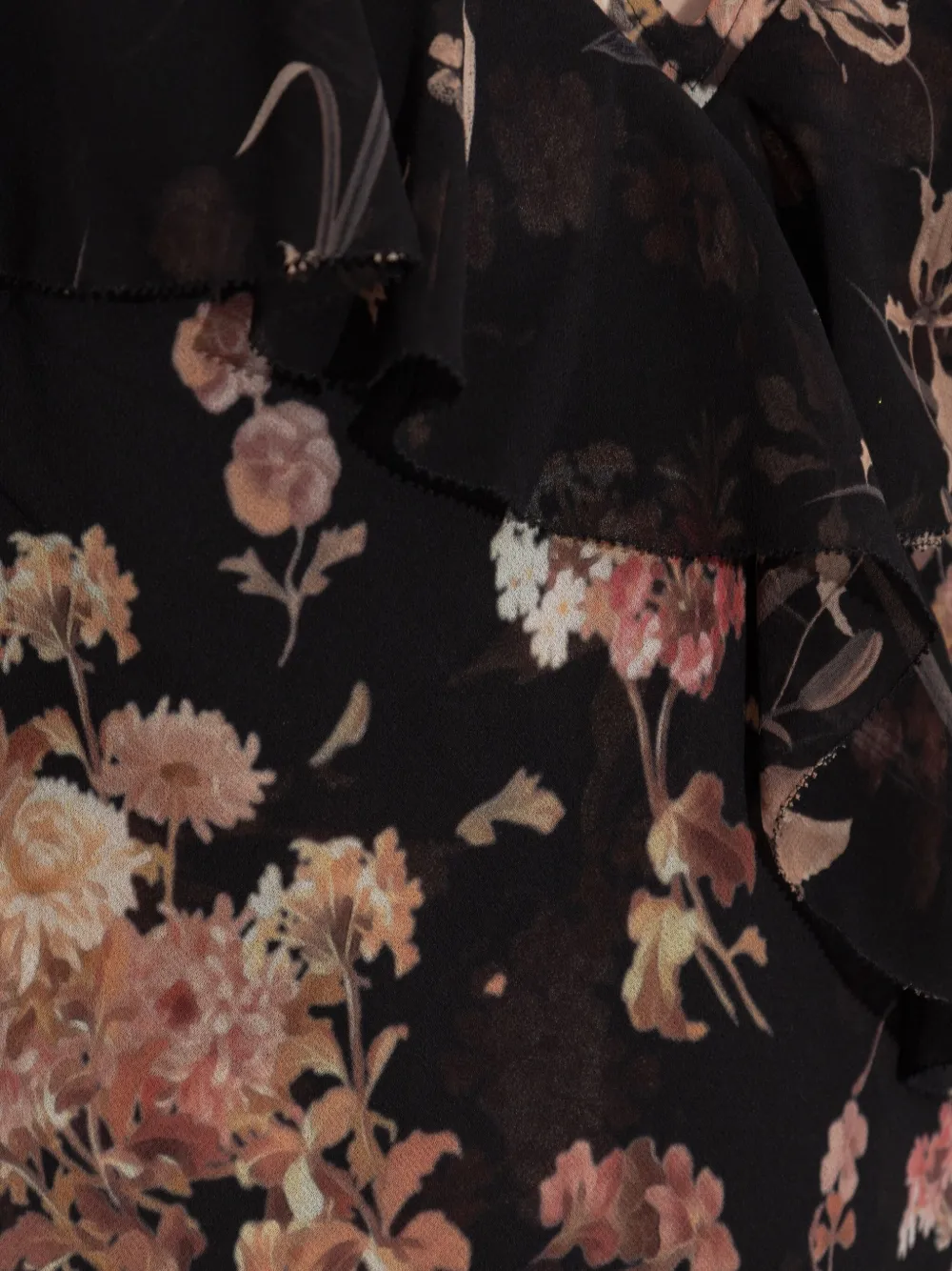 AllSaints Fresca midi-jurk met bloemenprint Zwart