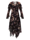 AllSaints Fresca floral-print midi dress - Black