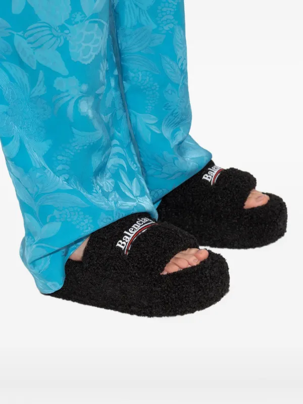Balenciaga ロゴ プラットフォームサンダル | FARFETCH JP
