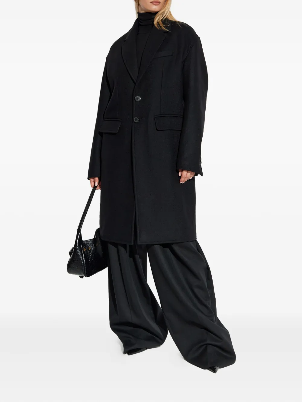 DSQUARED2 buttoned wool-blend coat Zwart