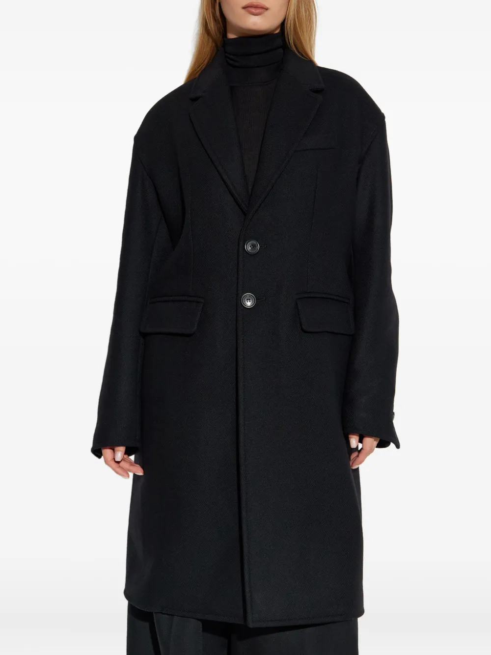 DSQUARED2 buttoned wool-blend coat Zwart