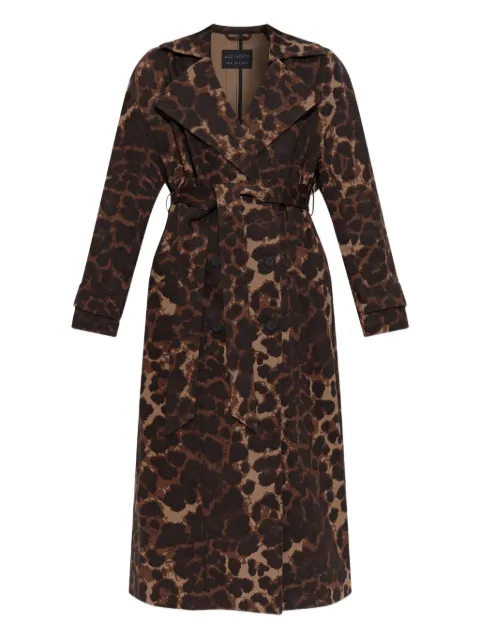 AllSaints Abel leopard-print belted trench coat