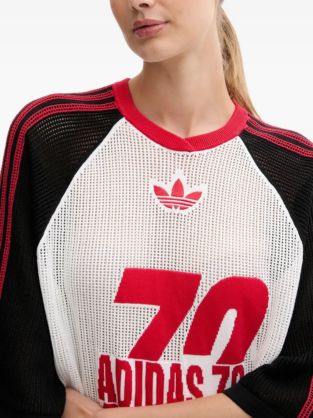 adidas T-shirt met raglan mouwen en mesh Wit