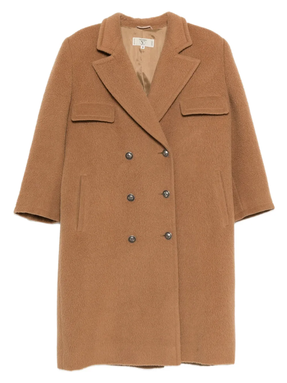 1980s double-breasted wool-blend coat