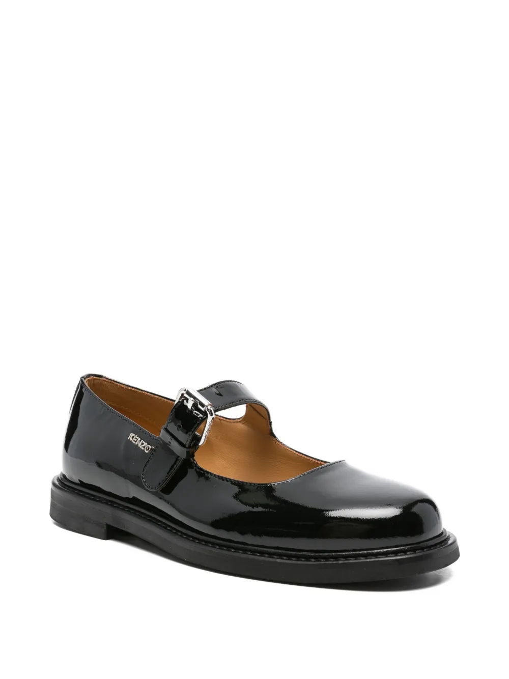 Kenzo Lakleren loafers met gesp - Zwart