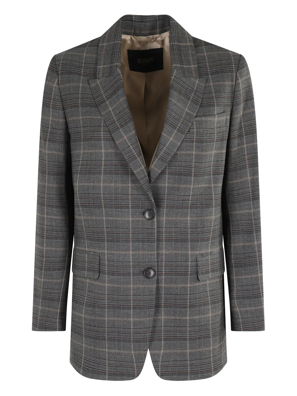 Seventy checked single-breasted blazer Grijs