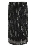 PINKO beaded fringe midi skirt - Black
