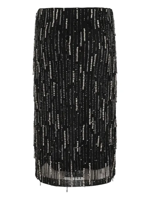 PINKO beaded fringe midi skirt