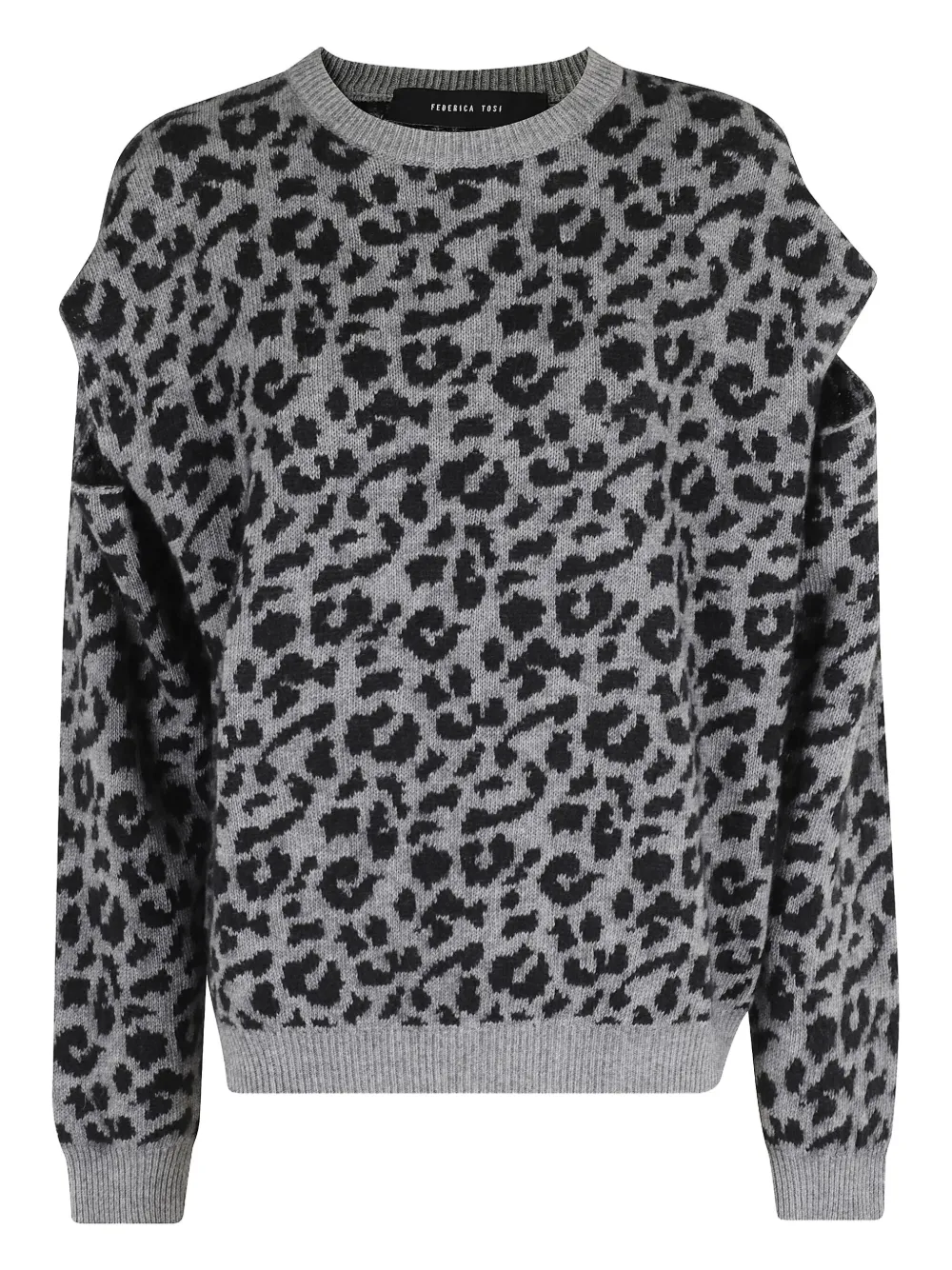 leopard-pattern sweater
