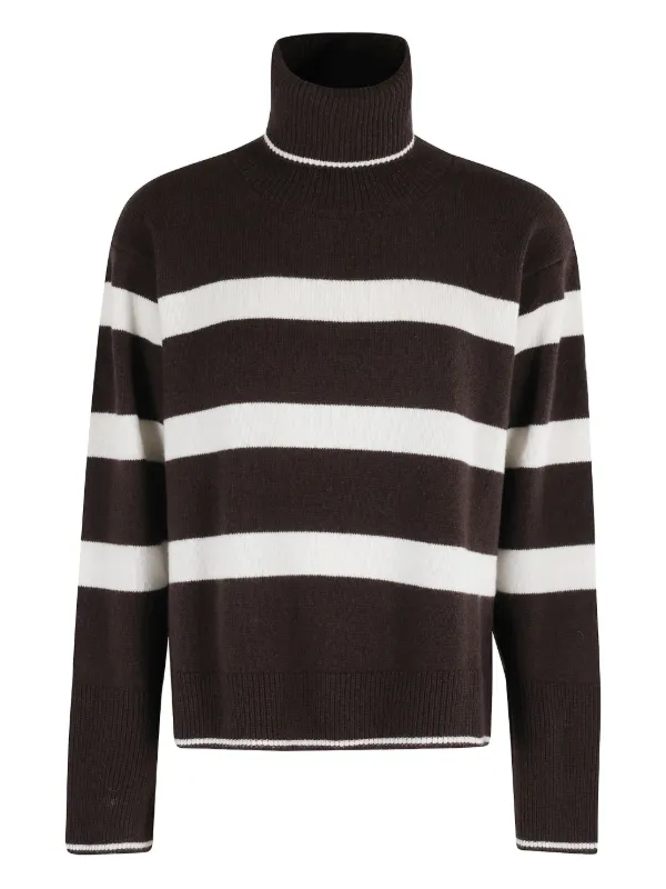 Seventy Striped Turtleneck Sweater Black FARFETCH PH