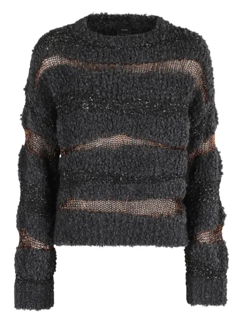 PINKO metallic-striped long-sleeves sweater