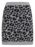 Federica Tosi leopard-print knit mini skirt - Grey