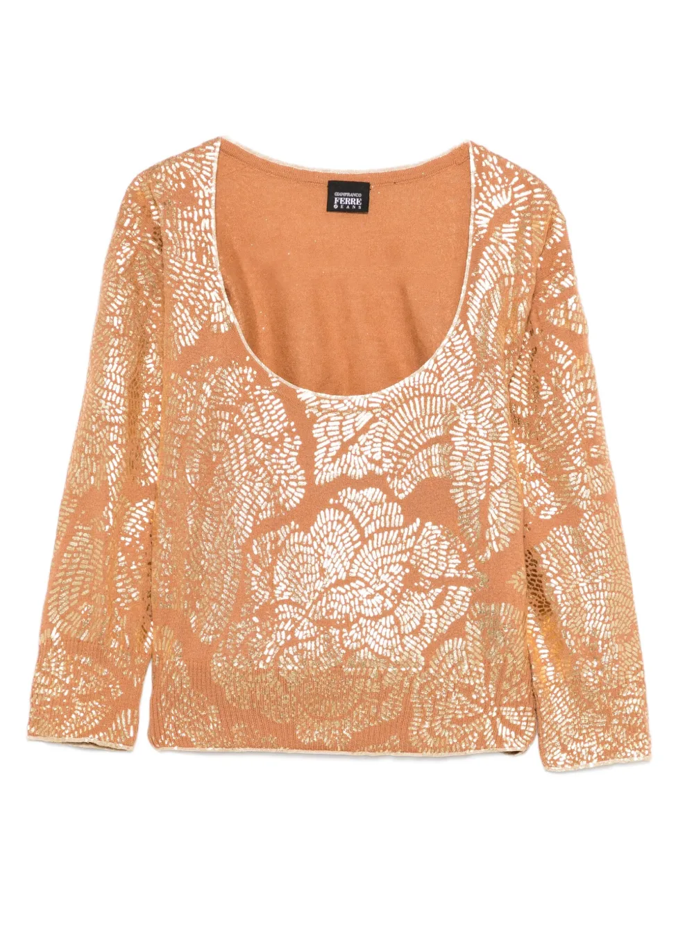 2000s floral-pattern sweater