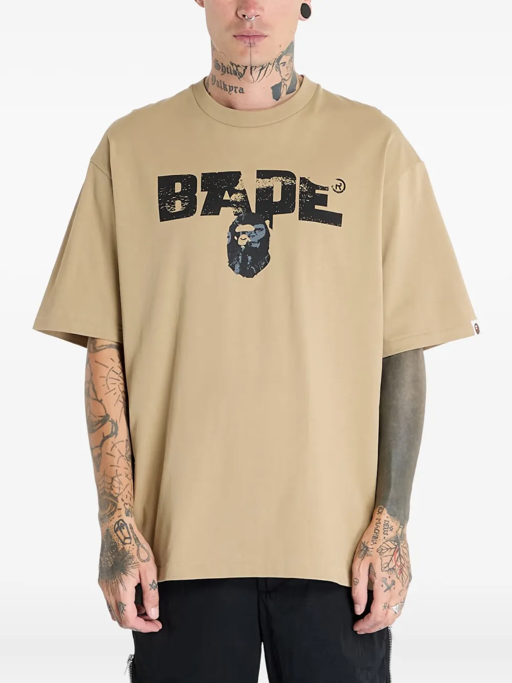 A BATHING APE Bape Army T-shirt Beige