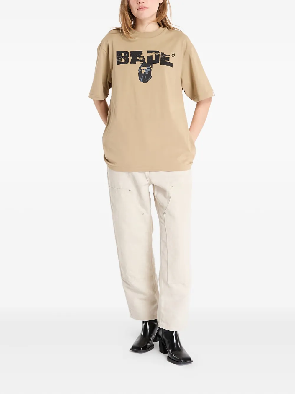 A BATHING APE Bape Army T-shirt Beige
