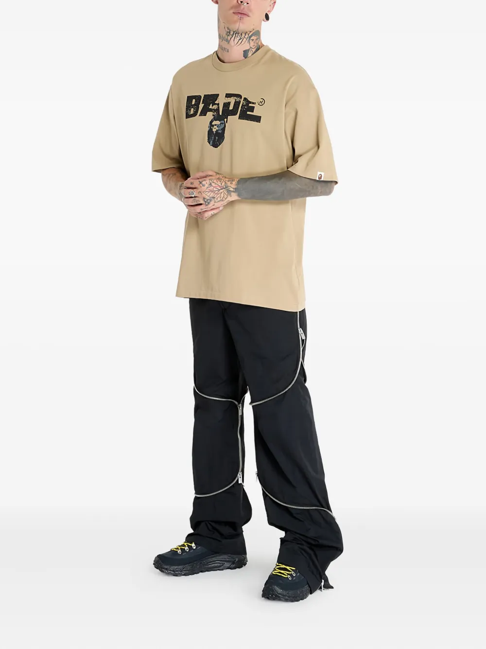 A BATHING APE Bape Army T-shirt Beige