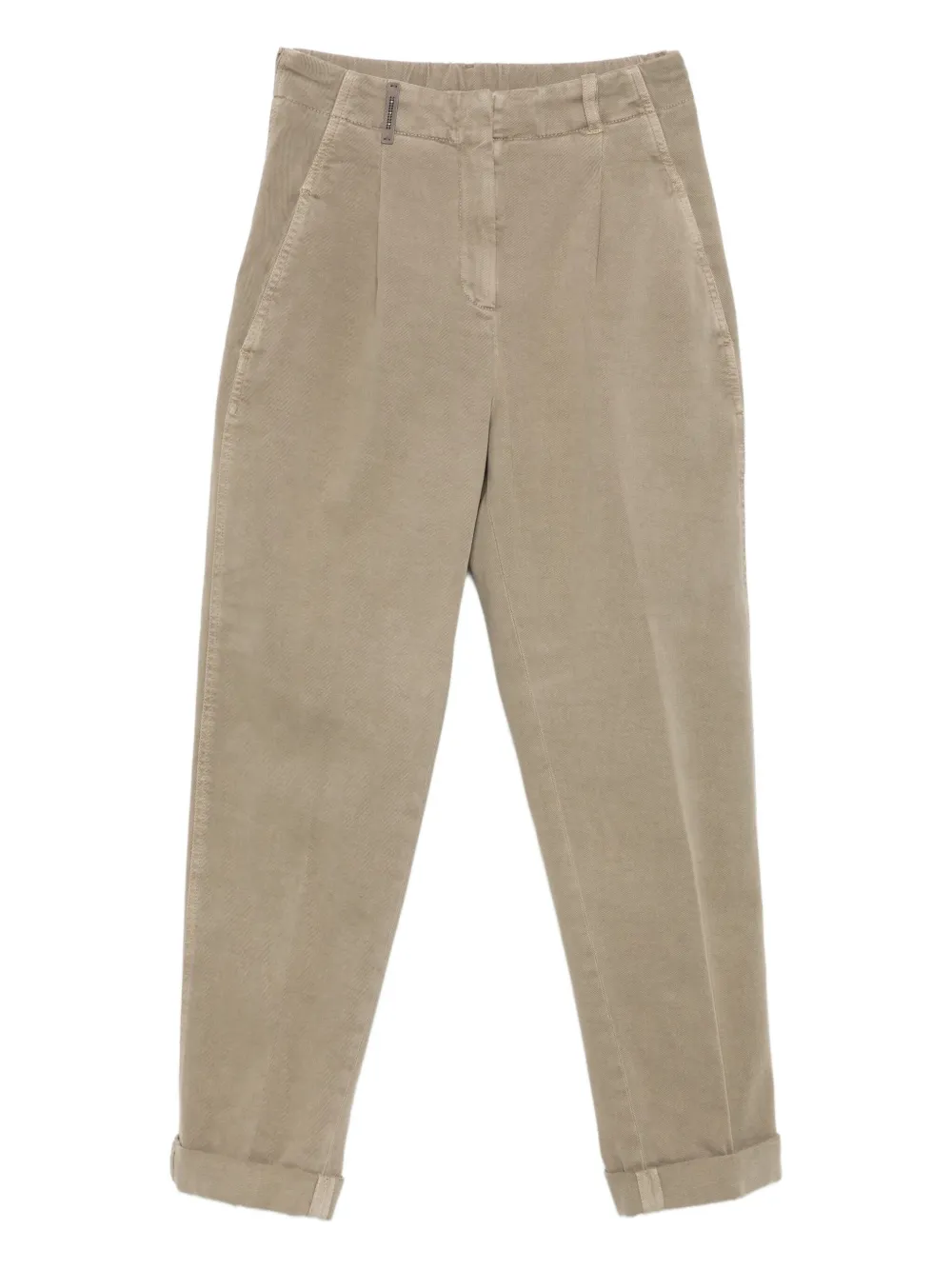 Peserico Pleated Cuffed Trousers In Brown