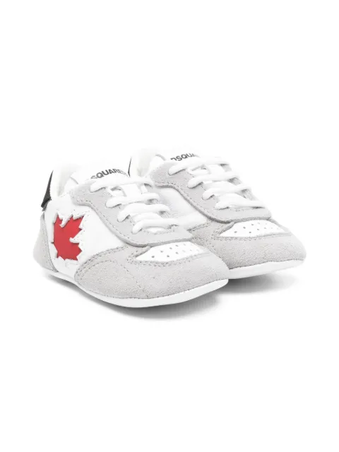 DSQUARED2 KIDS maple-leaf leather pre-walkers