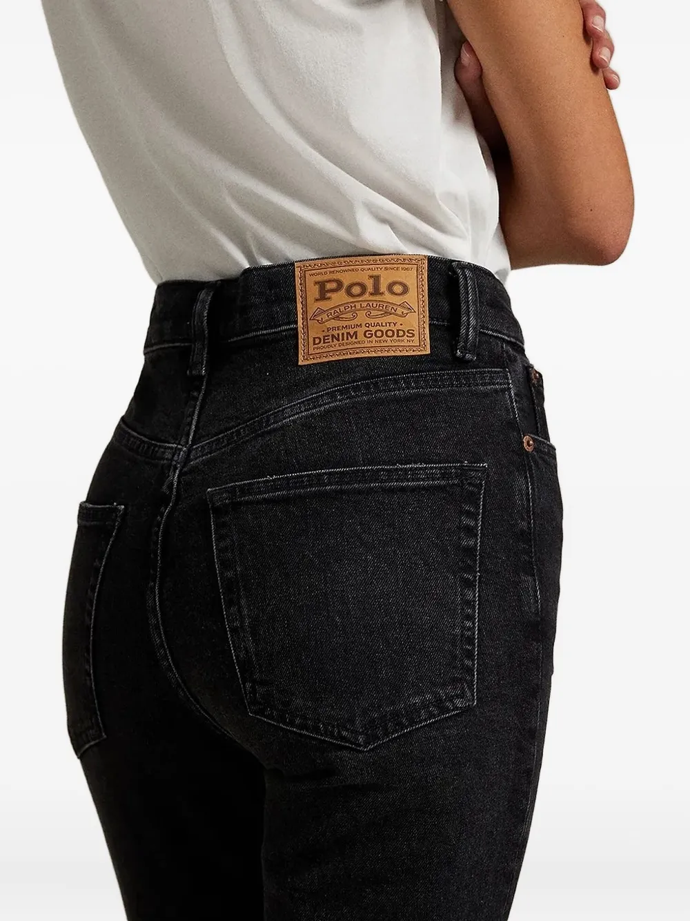 Polo Ralph Lauren High-waisted Straight Jeans In Black