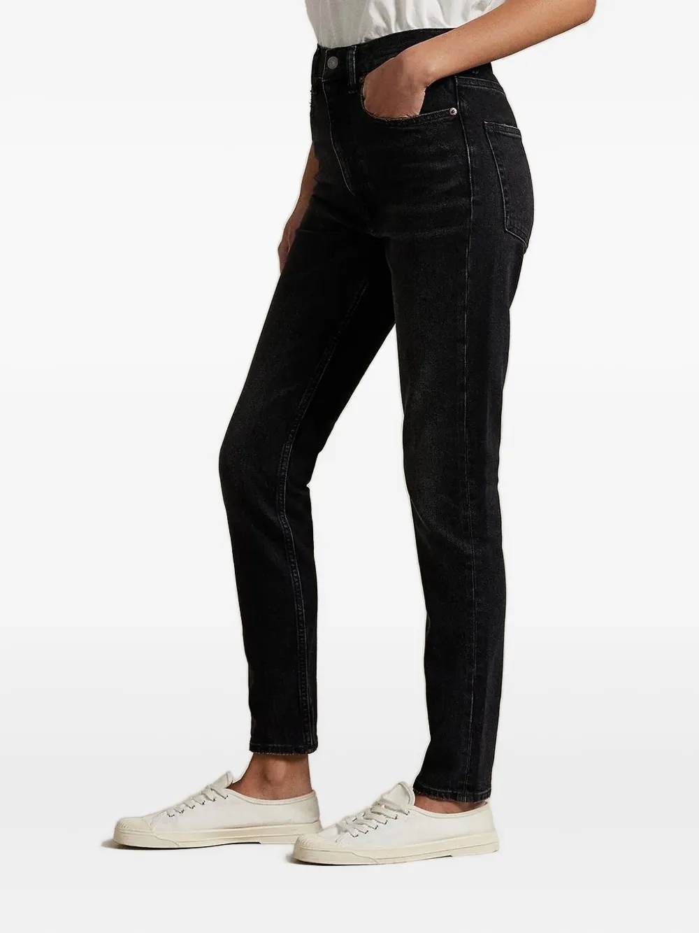Polo Ralph Lauren High-waisted Straight Jeans In Black