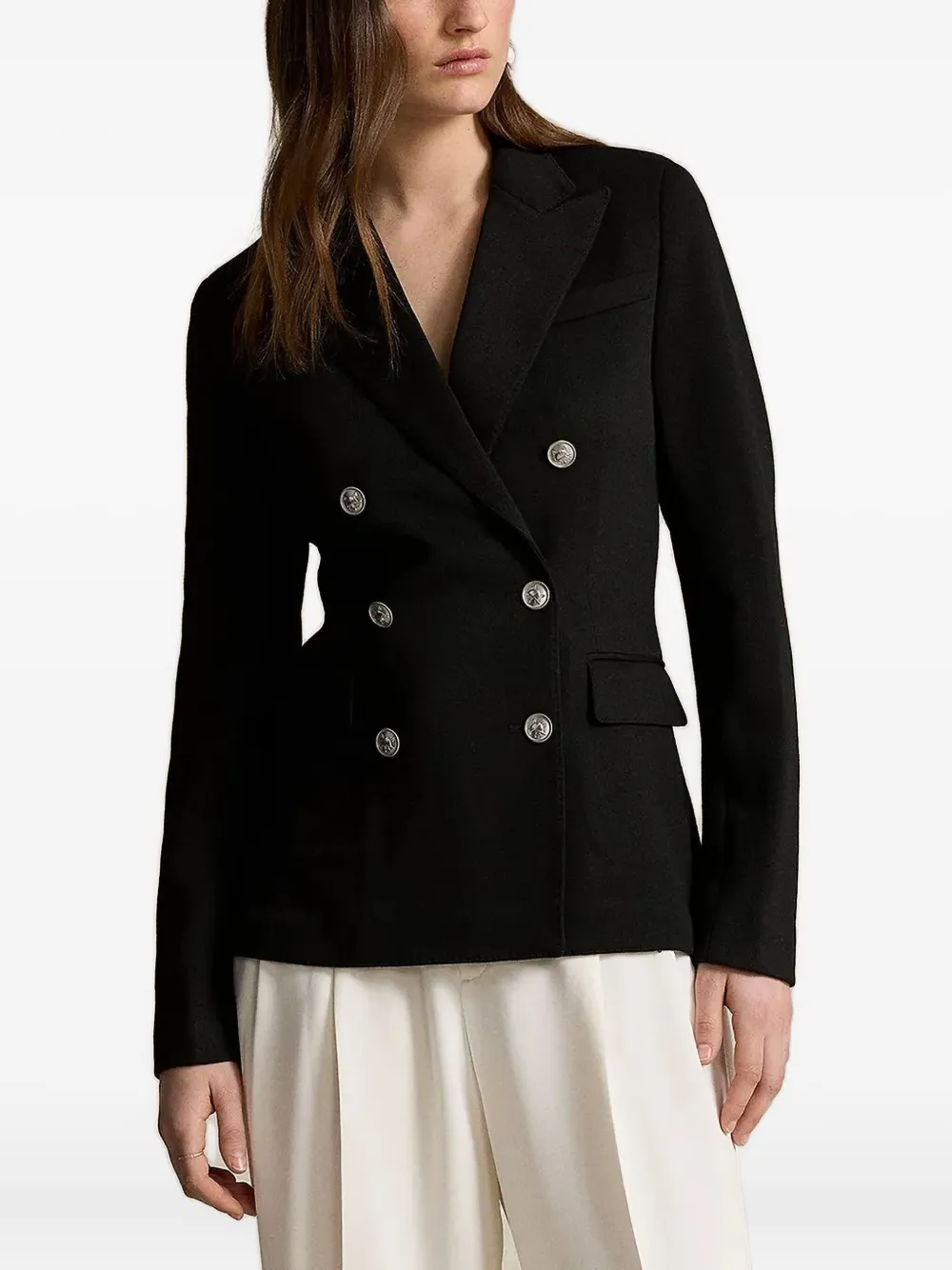 Polo Ralph Lauren Blazer met dubbele rij knopen Zwart