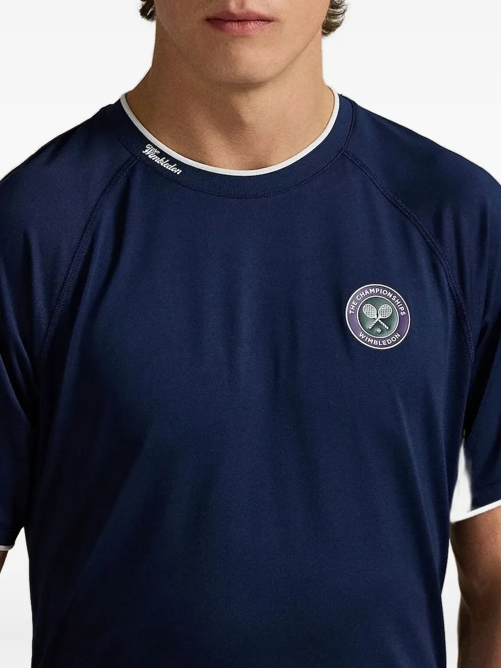 Polo Ralph Lauren X Wimbledon Jacquard Mesh T-shirt In Blue