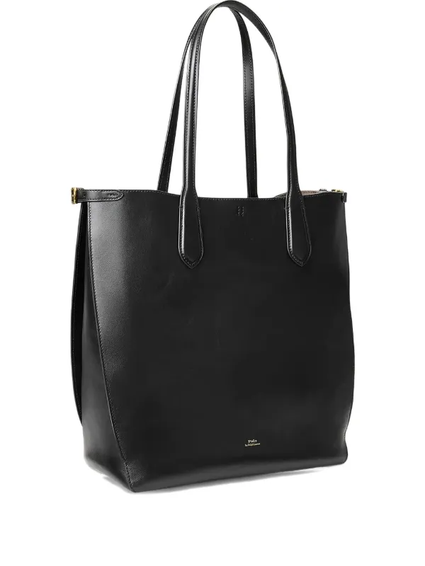 バッグ Lauren Ralph Lauren Black Leather Tote Lauren Ralph Lauren faux-leather Tote Bag | Black | FARFETCH