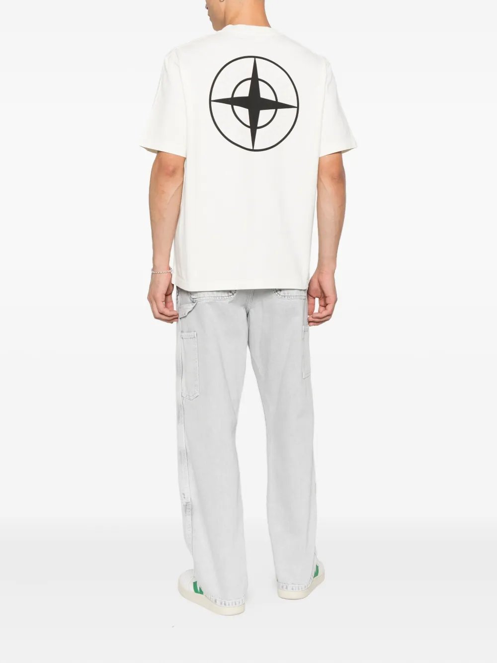 Stone Island Katoenen T-shirt met logoprint - Beige