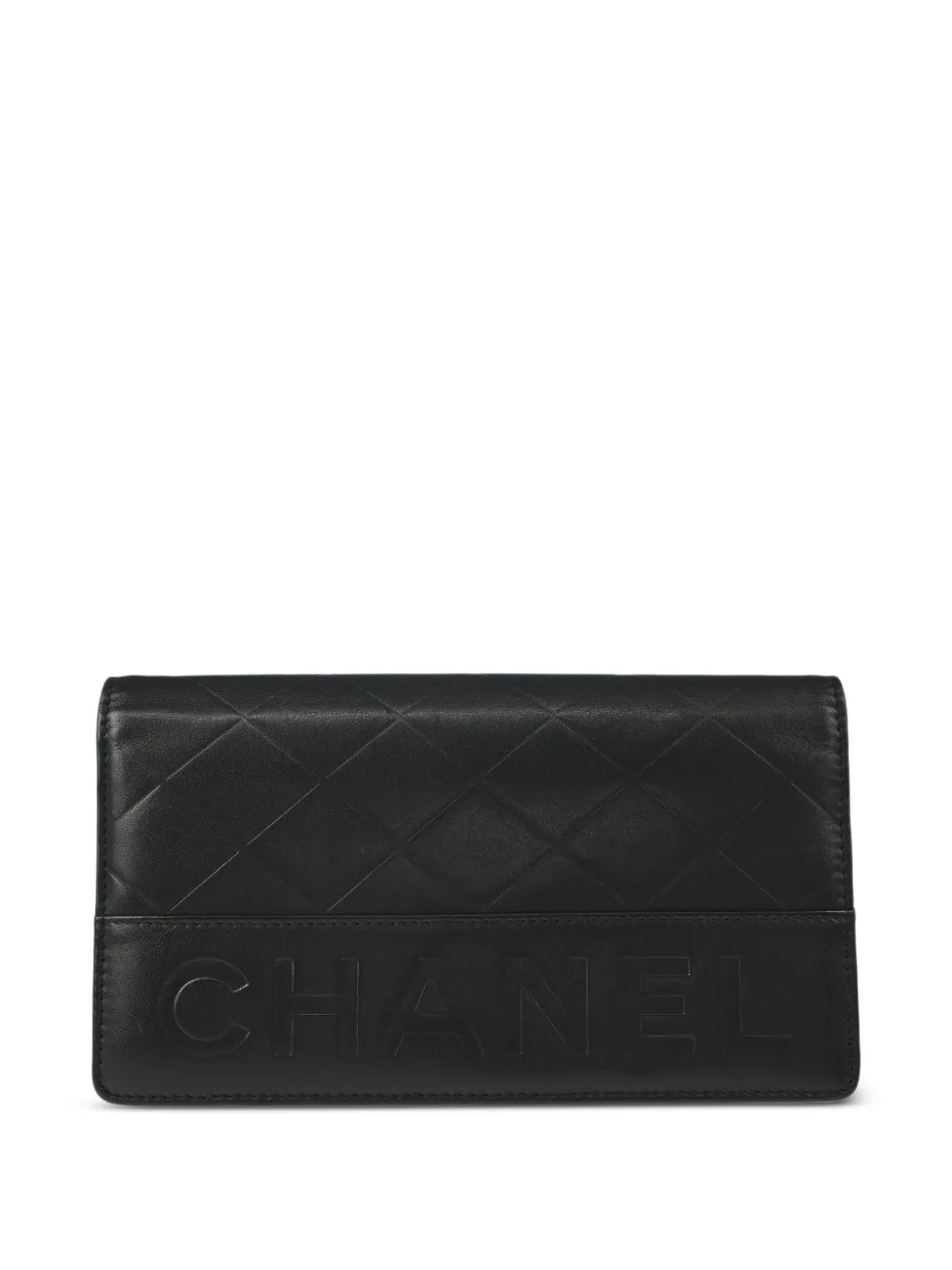 Pre-owned Chanel 2006 Lambskin Wallet In Black
